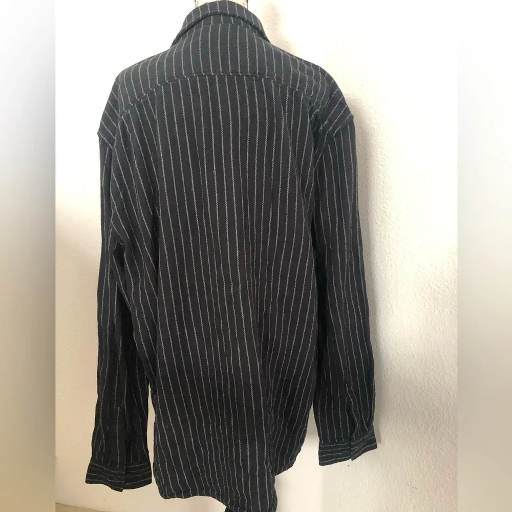 Vans Black and Gray Striped Shirt XL